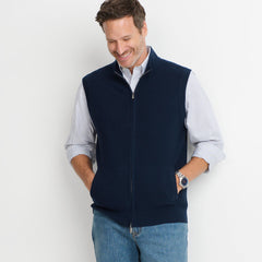 Men's Washable Merino Full Zip Sweater Vest
