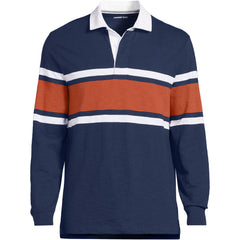 Men's Long Sleeve Lightweight Slub Rugby Polo
