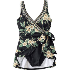 Women's Side Tie Mini Swim Dress Swimsuit