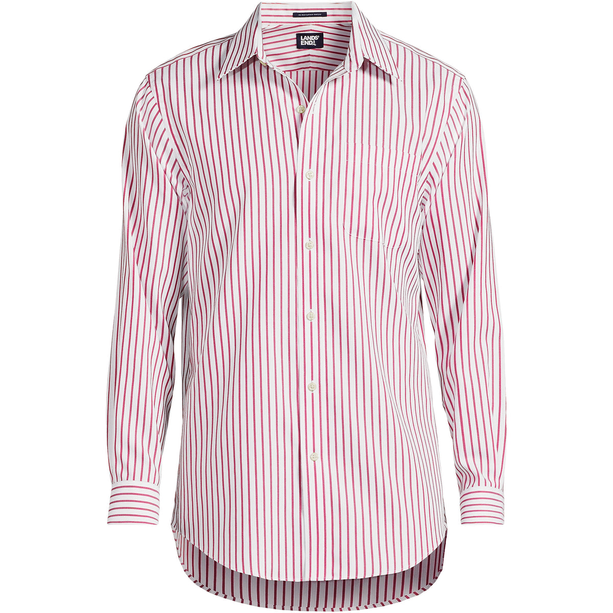 Men's Pattern No Iron Supima Pinpoint Straight Collar Dress Shirt