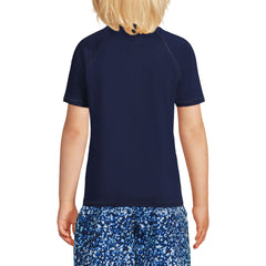 Boys Chlorine Resistant Short Sleeve Crew Neck UPF 50 Rash Guard