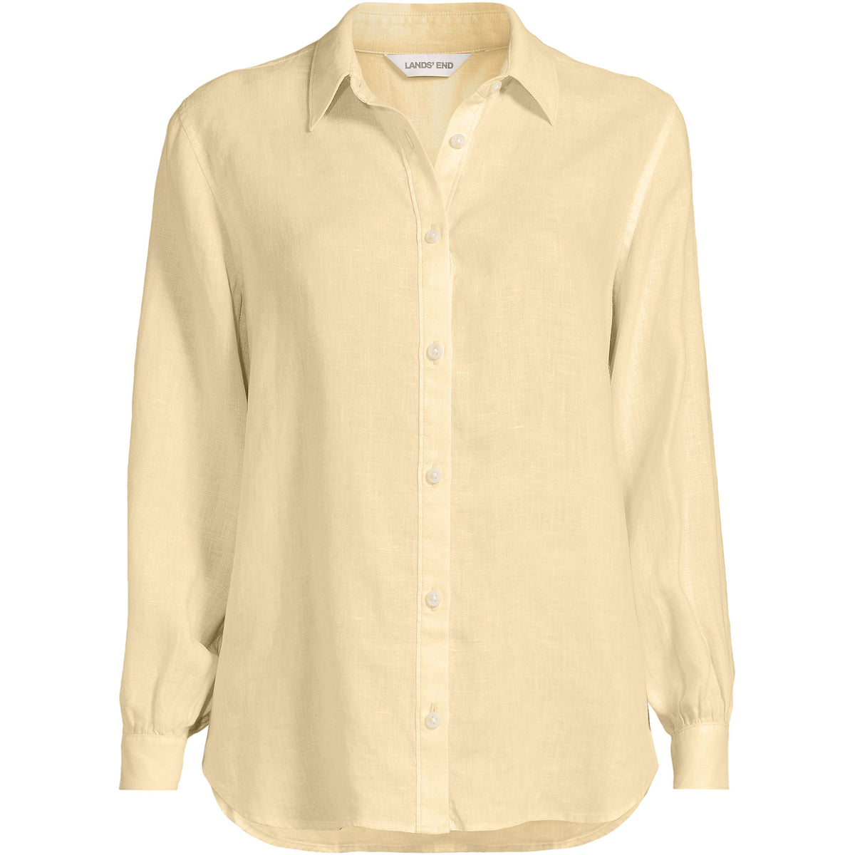 Women's Petite Linen Long Sleeve Feminine Shirt