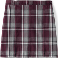 Girls Top of the Knee Plaid Box Pleat Skirt