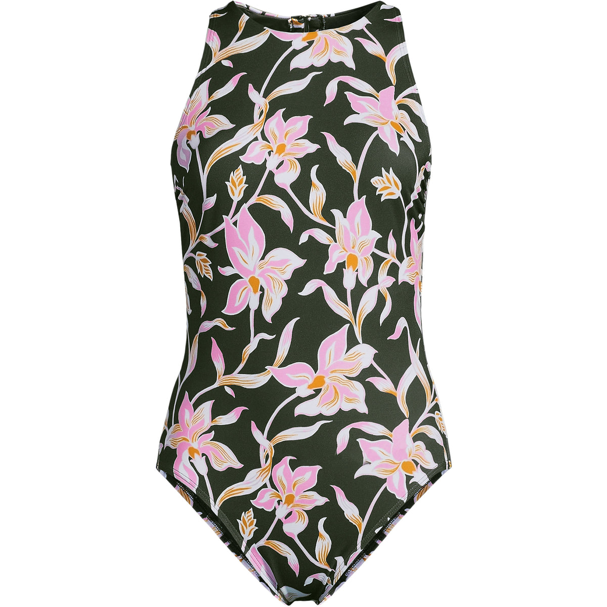 Women's DD-Cup Tugless High Neck Portrait Back One Piece Swimsuit