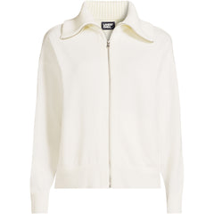 Women's Plus Cotton Modal Long Sleeve Zip Front Cardigan Sweater Jacket