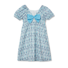 Girls Short Sleeve Bow Dress