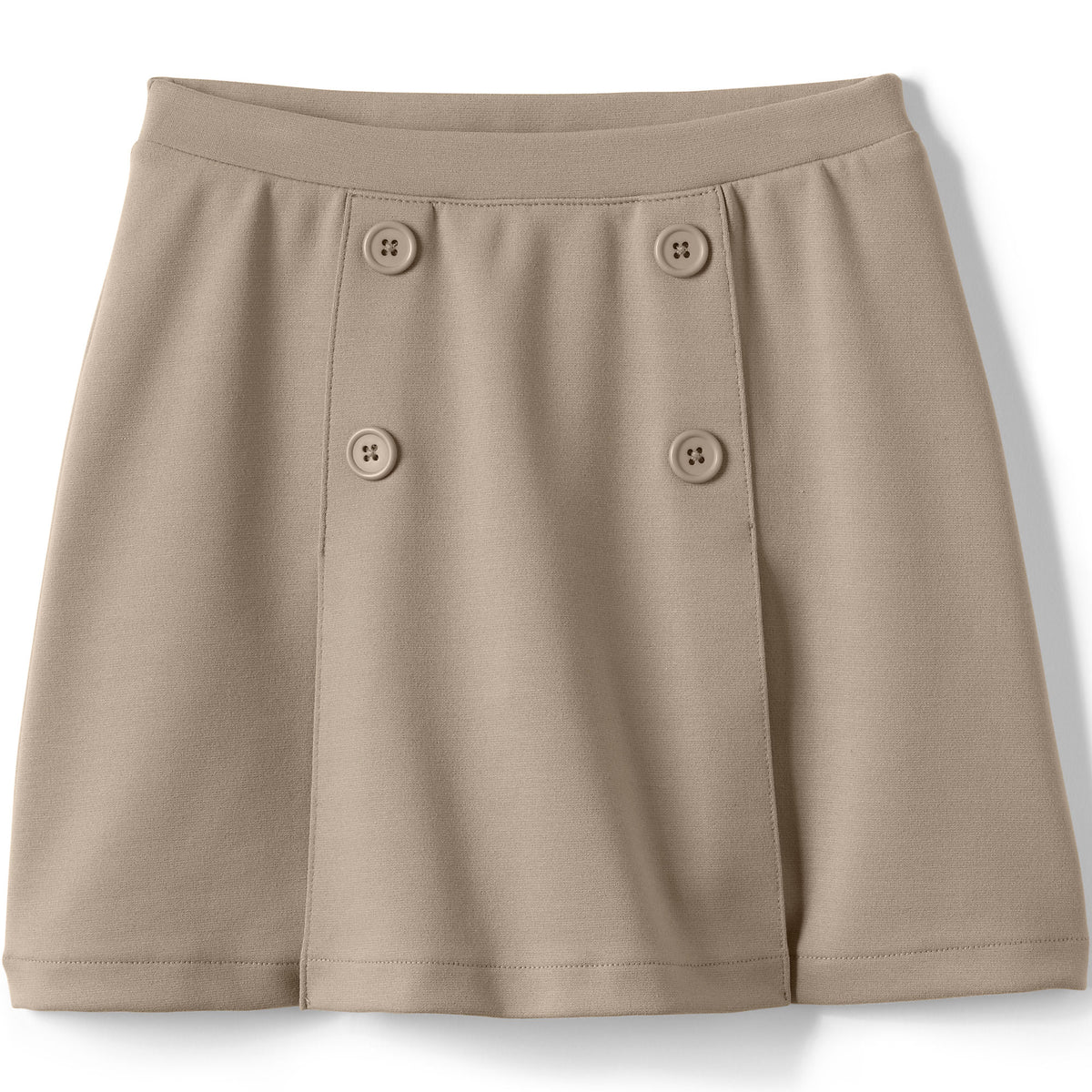 Girls Ponte Button Front Skort Above the Knee