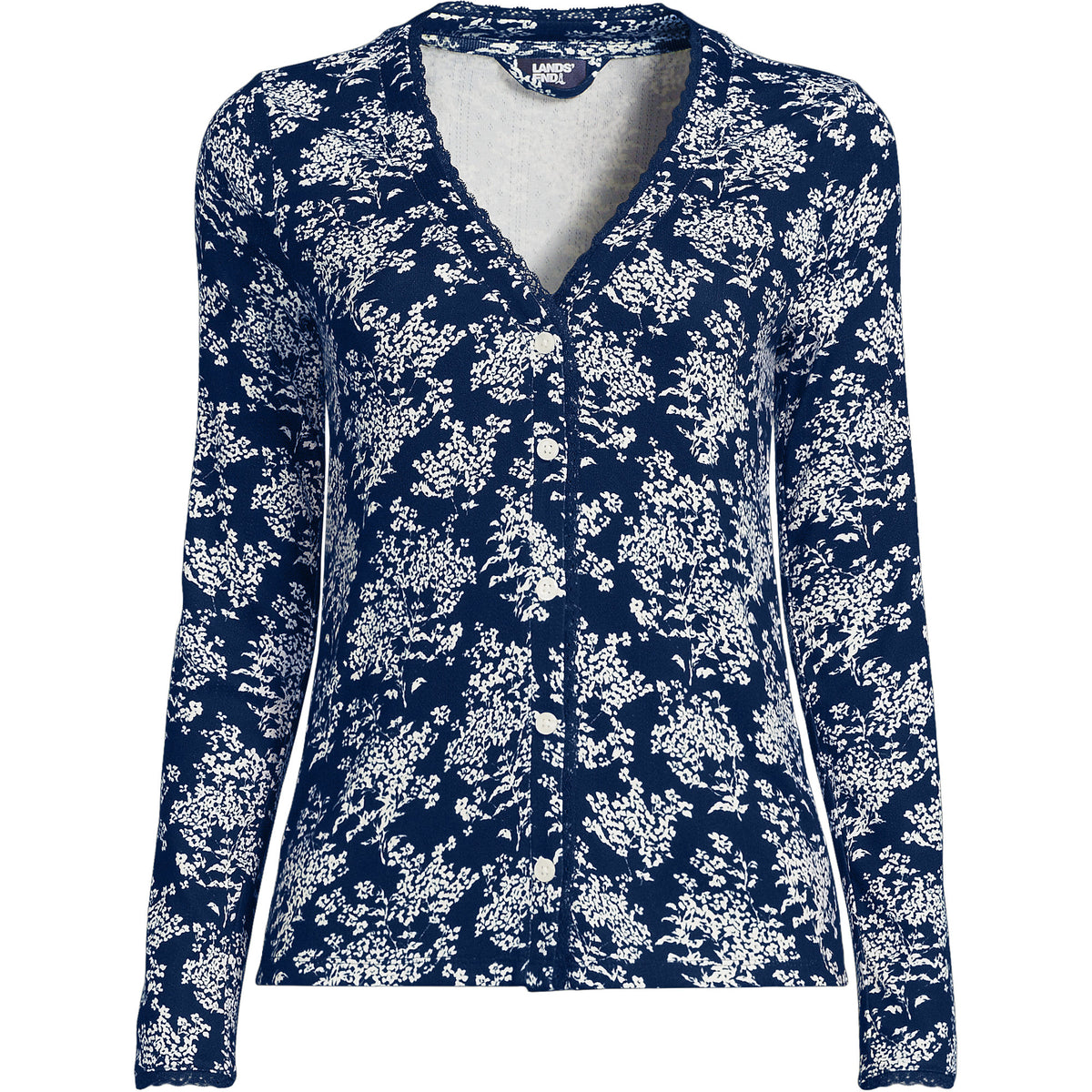 Women's Pointelle Long Sleeve Sleep Cardigan