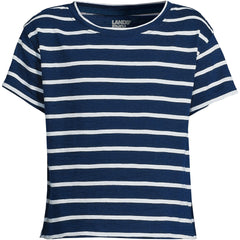 Girls Short Sleeve Slub Crewneck Top