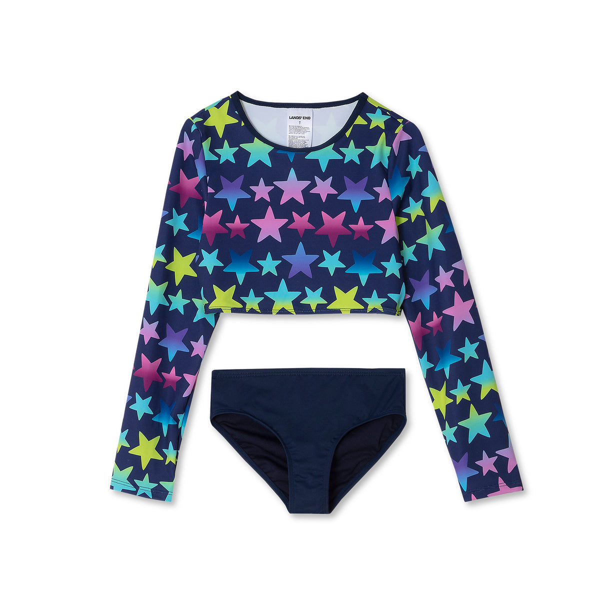 Girls Long Sleeve Top Bikini Set Swimsuit