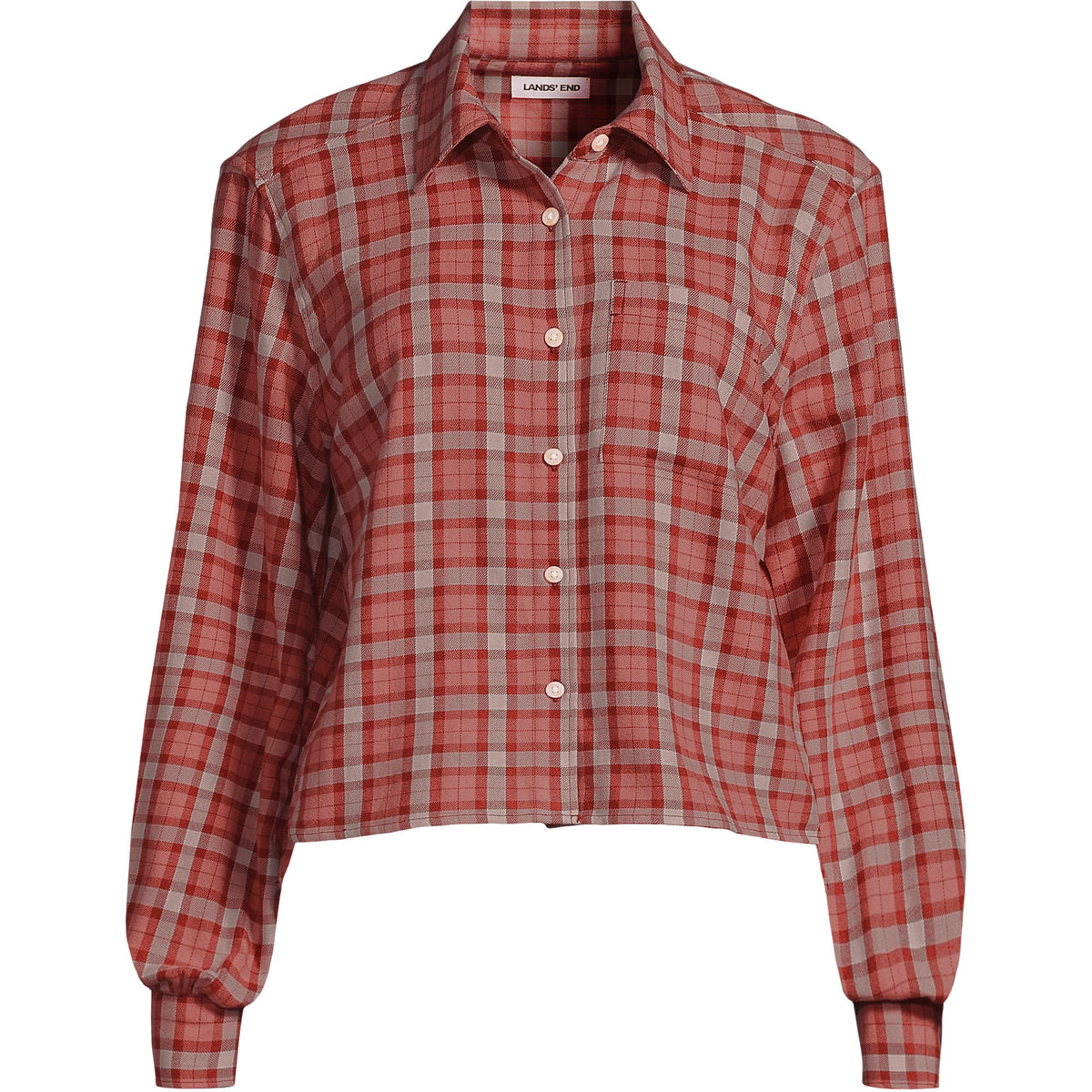 Women's Plus Size Cropped Flannel Shirt