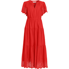 Women's Tall Tiered Cotton Poplin Eyelet Maxi Dress