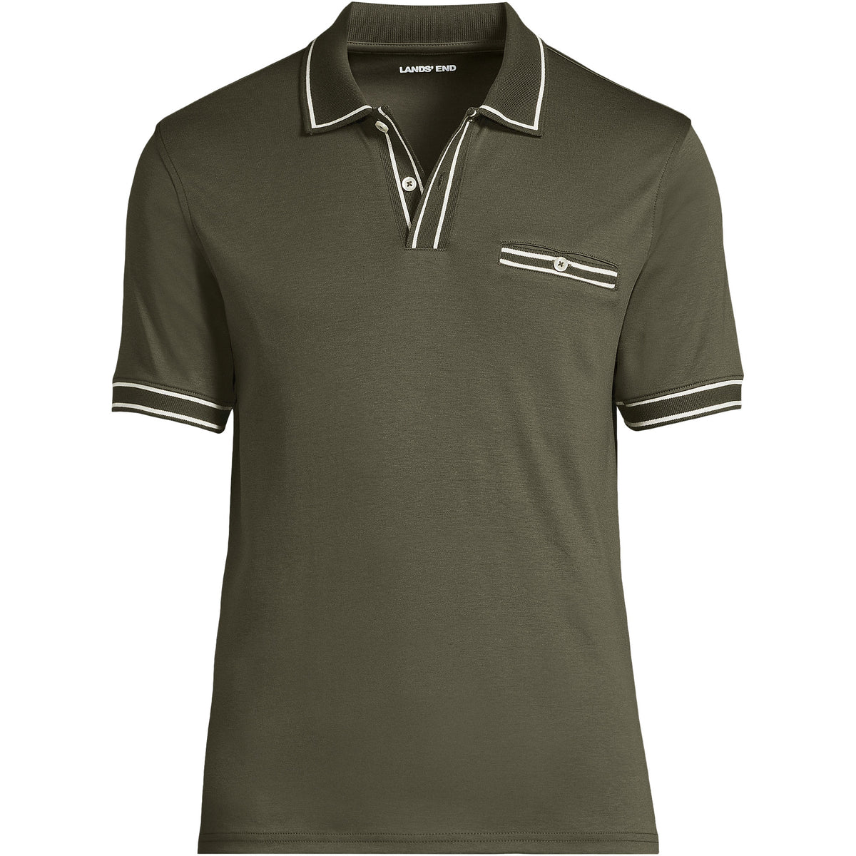 Men's Short Sleeve Tipped Welt Pocket Performance Supima Polo