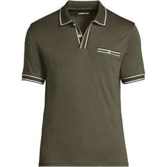 Men's Tall Short Sleeve Tipped Welt Pocket Performance Supima Polo
