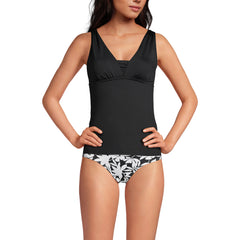 Women's Long Chlorine Resistant Tummy Control Grecian Tankini Swimsuit Top Adjustable Straps