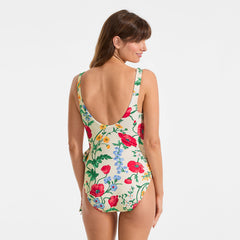Women's Side Tie Wrap One Piece Swimsuit