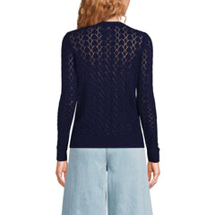 Women's Cotton Viscose Button Shoulder Modern Crew Sweater