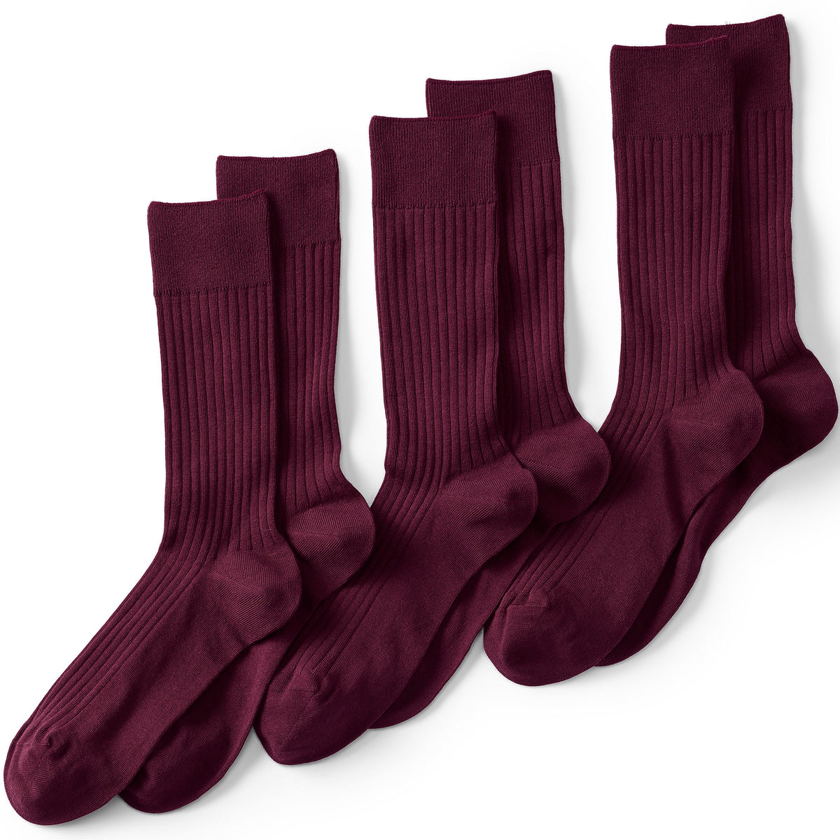 Men's Seamless Toe Cotton Rib Dress Socks 3 Pack