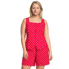 Women's Plus Size Poplin Square Neck Vest