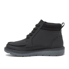 Kids Moc Toe Flannel Lined Lace Up Boots