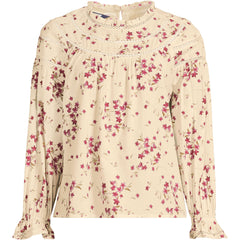 Women's Cotton Voile Long Sleeve Crew Neck Top