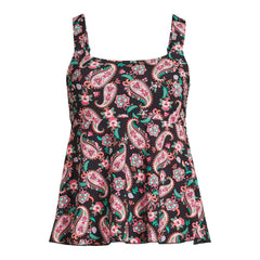 Women's Long Flutter Scoop Neck Tankini Top