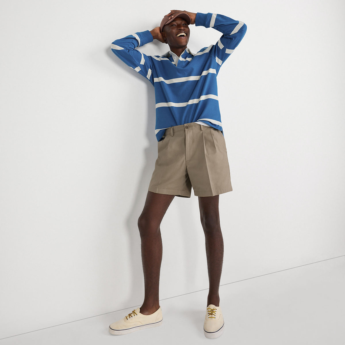 Men's No Iron 6" Comfort Waist Pleated Front Chino Short