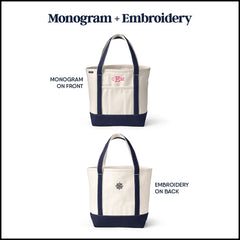 Medium 5 Pocket Zip Top Long Handle Canvas Tote Bag