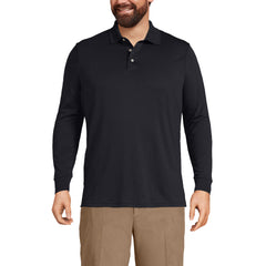 Men's Big and Tall Long Sleeve Super Soft Supima Polo Shirt