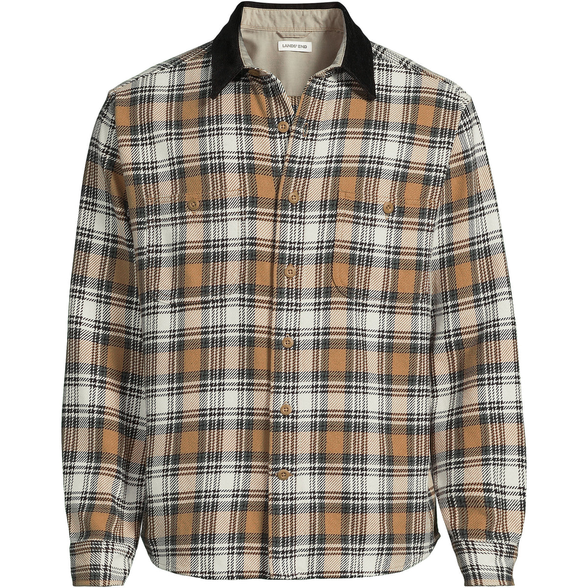 Men's Tall Authentic Flannel Shirt with Corduroy Collar