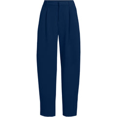 Women's Petite Crepe High Rise Pleated Barrel Leg Ankle Pants