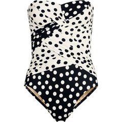 Women's Long Torso SlenderSuit Wrap Bandeau One Piece Swimsuit
