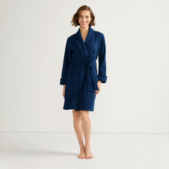 Women's Petite Cotton Terry Knee Length Spa Bath Robe