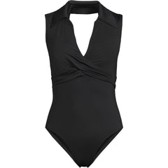 Women's Polo High Leg One Piece Swimsuit