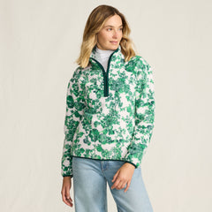 Women's Print Half Zip Cozy Sherpa Fleece Pullover