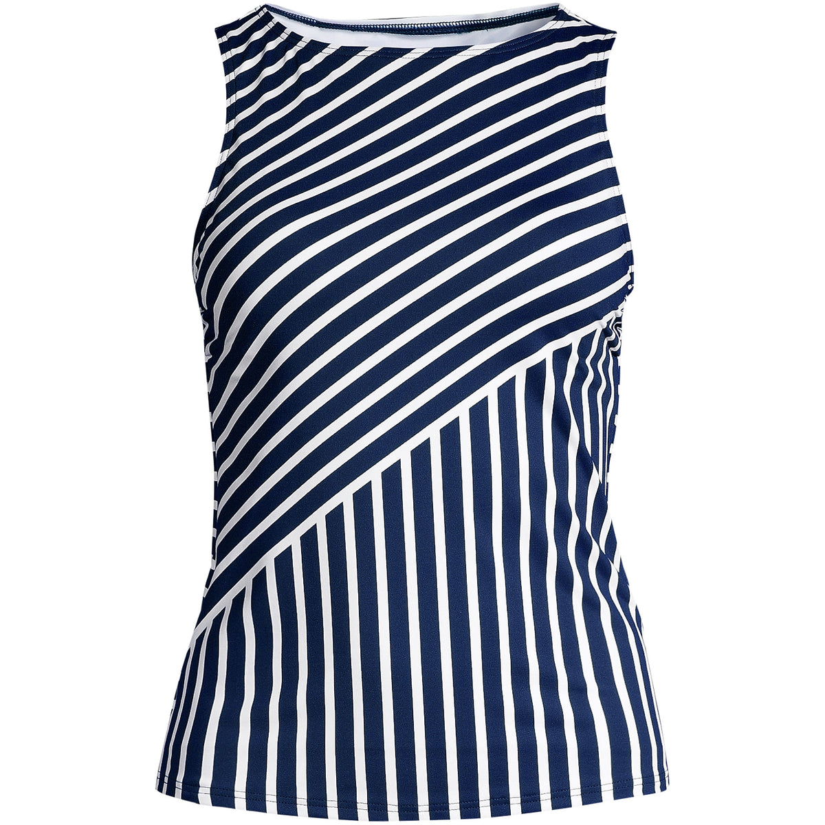 Women's Mastectomy High Neck UPF 50 Sun Protection Modest Tankini Swimsuit Top