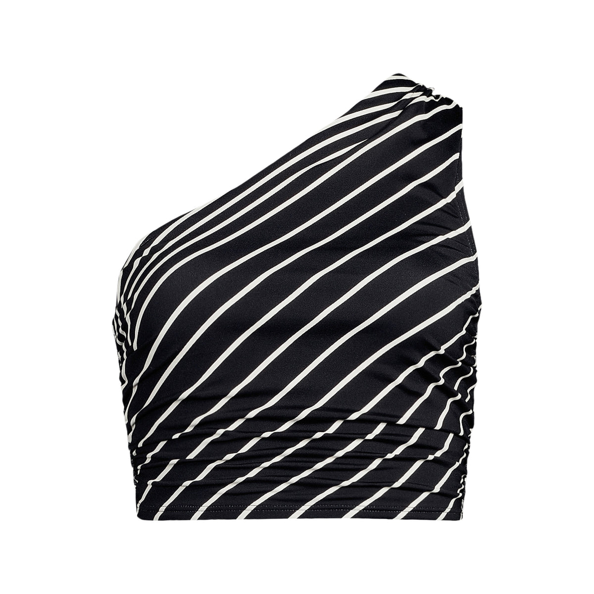 Women's Plus Size Ruched One Shoulder Midkini Top