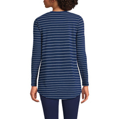 Women's Long Sleeve Power Performance Scoop Neck Curved Hem Tunic Tee