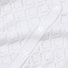 Girls Button Front Pointelle Knit Cardigan