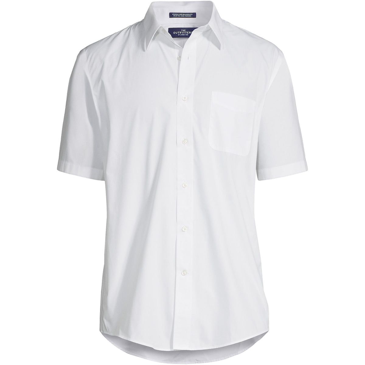 Men's Short Sleeve Straight Collar Broadcloth Shirt