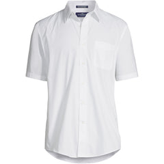 Men's Short Sleeve Straight Collar Broadcloth Shirt