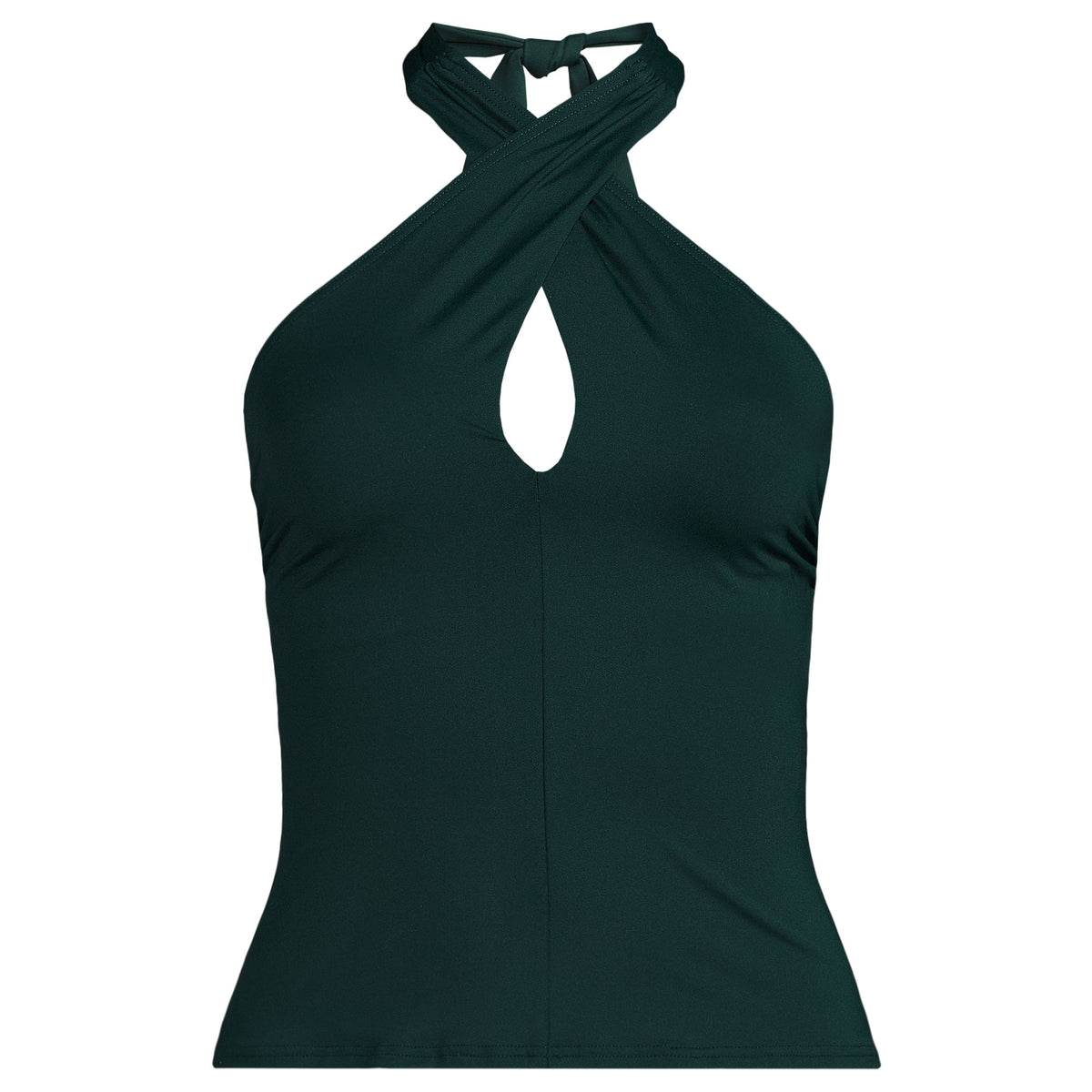 Women's Plus Size Criss Cross Halter Tankini Top