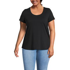 Women's Plus Size Short Sleeve Lightweight Jersey Scoop Neck T-shirt