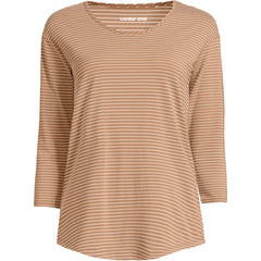 Women's Plus Size 3/4 Sleeve Lightweight Jersey Shirttail Tee
