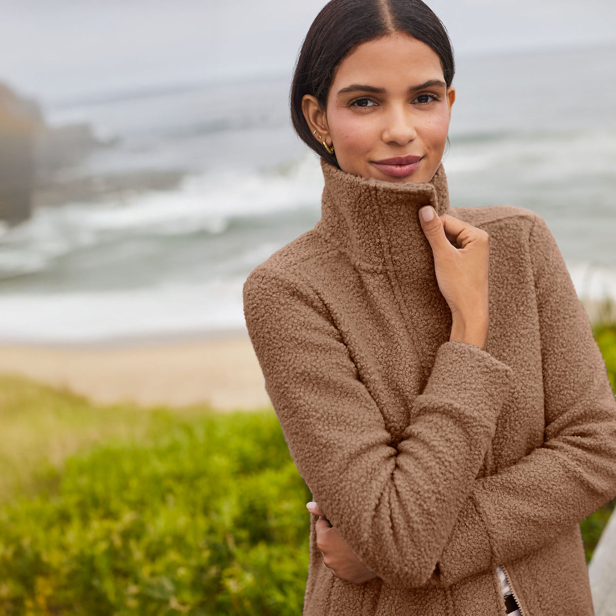 Tall Boucle Fleece Coat
