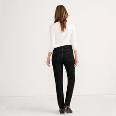 Women's Petite Mid Rise Straight Leg Jeans