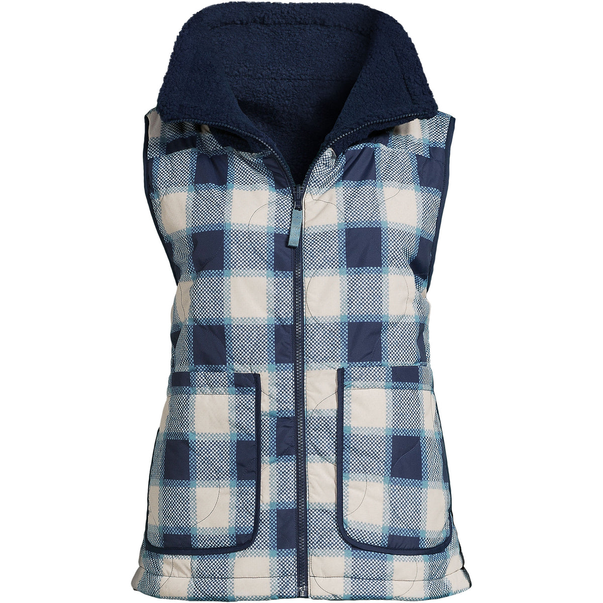 Women's Sherpa Fleece Reversible Mixed Media Vest