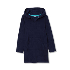 Girls Long Sleeve Hooded Front Pocket Terry Cloth Swimsuit Cover-Up