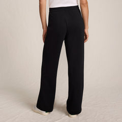 Women's Petite Sport Knit High Rise Pull On Relaxed Straight Leg Pants