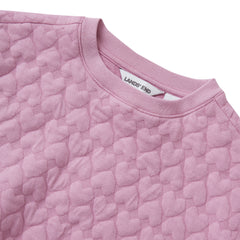 Girls Knit Quilted Crew Neck Sweatshirt